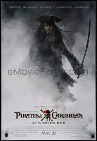 6s0369 PIRATES OF THE CARIBBEAN: AT WORLD'S END 2-sided 19x27 special poster 2007 Johnny Depp & cast