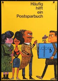 6s0372 POSTSPARBUCH 17x23 German special poster 1965 Robert Patelli art of people!