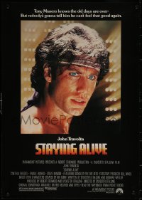 6s0385 STAYING ALIVE 17x24 special poster 1983 super close up of John Travolta in Saturday Night Fever sequel!