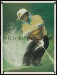 6s0141 VICTOR SPAHN 26x34 French art print 1980s great art of golfer swinging out of sand trap!