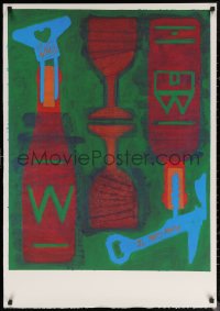 6s0144 WILLI'S WINE BAR 28x39 French art print 1992 cool alcohol artwork of bottles by Arthur Cefai!