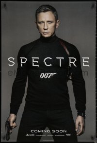 6s1219 SPECTRE int'l teaser DS 1sh 2015 cool color image of Daniel Craig as James Bond 007 with gun!