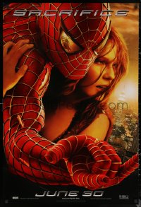 6s1224 SPIDER-MAN 2 teaser DS 1sh 2004 Tobey Maguire in title role with Kirsten Dunst, Sacrifice!