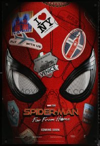 6s1226 SPIDER-MAN: FAR FROM HOME int'l teaser DS 1sh 2019 Marvel Comics, cool close-up!
