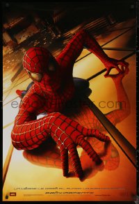 6s1222 SPIDER-MAN int'l Spanish language teaser DS 1sh 2002 Tobey Maguire climbing building, Raimi, Marvel!