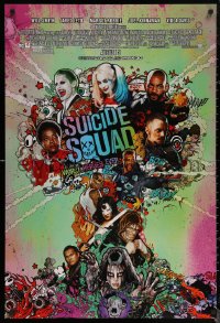 6s1240 SUICIDE SQUAD advance DS 1sh 2016 Smith, Leto as the Joker, Robbie, Kinnaman, cool art!