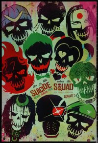 6s1241 SUICIDE SQUAD teaser DS 1sh 2016 Smith, Leto as the Joker, Robbie, Kinnaman, cool art!