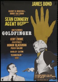 6s0423 GOLDFINGER Swedish R1967 Sean Connery as James Bond 007, Blackman as Pussy Galore, Aberg art!