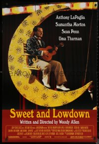 6s1242 SWEET & LOWDOWN DS 1sh 1999 directed by Woody Allen, Sean Penn playing guitar!