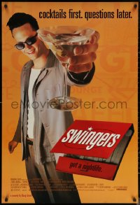 6s1243 SWINGERS 1sh 1996 partying Vince Vaughn with giant martini, directed by Doug Liman!