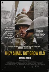 6s1249 THEY SHALL NOT GROW OLD advance DS 1sh 2019 Peter Jackson, restored footage from WWI!