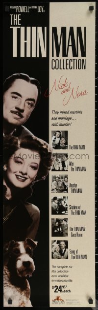 6s0049 THIN MAN COLLECTION 12x40 video poster 1988 William Powell & Myrna Loy, Nick and Nora!