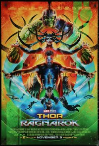 6s1251 THOR RAGNAROK advance DS 1sh 2017 montage of Chris Hemsworth in the title role with top cast!