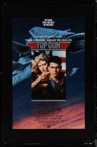 6s1260 TOP GUN 1sh 1986 great image of Tom Cruise & Kelly McGillis, Navy fighter jets!