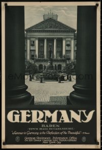 6s0166 GERMANY 20x29 German travel poster 1930s RDV, great image of the Town Hall in Carlsruhe!