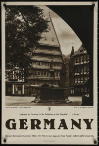 6s0167 GERMANY 20x29 German travel poster 1930s RDV, Hall of the Butcher's Guild in Hildesheim!