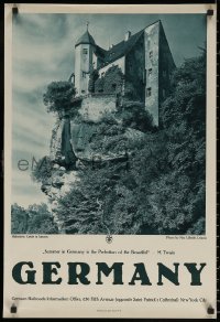 6s0165 GERMANY 20x29 German travel poster 1930s RDV, great image of Hohnstein Castle in Saxony!