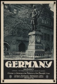 6s0170 GERMANY 20x30 German travel poster 1930s RDV, great image of the Statue of Goethe in Saxony!