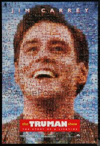 6s1273 TRUMAN SHOW teaser DS 1sh 1998 really cool mosaic art of Jim Carrey, Peter Weir