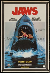 6s0440 JAWS Turkish 1981 best different art of classic man-eating shark with sexy girl in mouth!