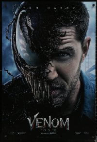 6s1276 VENOM IMAX teaser DS 1sh 2018 Marvel, great image of Tom Hardy in the title role transforming!