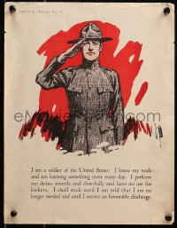 6s0195 I AM A SOLDIER OF THE UNITED STATES 11x14 WWI war poster 1918 artwork of a saluting soldier!