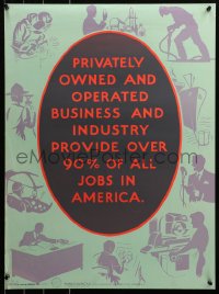 6s0212 OVER 90% OF ALL JOBS IN AMERICA 20x27 WWII war poster 1943 art of people working!