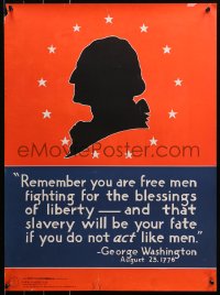 6s0213 REMEMBER YOU ARE FREE MEN 20x27 WWII war poster 1944 classic silhouette of Washington!