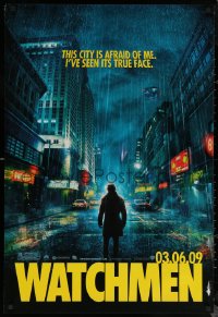 6s1283 WATCHMEN teaser DS 1sh 2009 Zack Snyder, Jackie Earle Haley, this city is afraid of me!