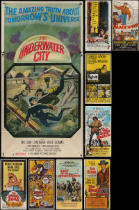6t0036 LOT OF 9 FOLDED THREE-SHEETS 1950s-1960s great images from a variety of different movies!