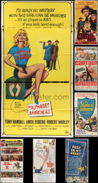 6t0038 LOT OF 7 FOLDED THREE-SHEETS 1950s-1960s great images from a variety of different movies!