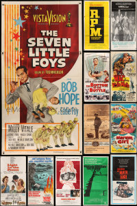 6t0030 LOT OF 15 FOLDED THREE-SHEETS 1950s-1970s great images from a variety of different movies!