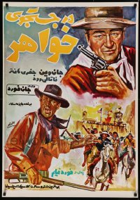 6t1071 LOT OF 15 UNFOLDED SEARCHERS R70S 28X40 IRANIAN POSTERS R1970s different art of John Wayne!