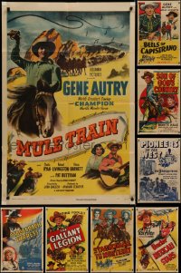 6t0366 LOT OF 13 FOLDED COWBOY WESTERN ONE-SHEETS 1940s-1950s great images from several movies!