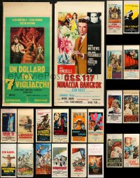 6t0945 LOT OF 22 FORMERLY FOLDED ITALIAN LOCANDINAS 1950s-1990s a variety of movie images!