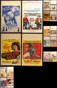 6t0005 LOT OF 18 WINDOW CARDS 1940s-1960s great images from a variety of different movies!