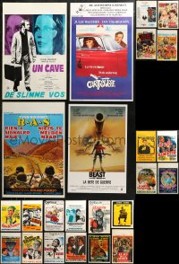 6t0901 LOT OF 24 MOSTLY FORMERLY FOLDED BELGIAN POSTERS 1950s-1980s a variety of movie images!