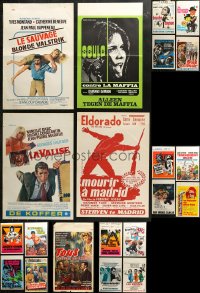 6t0899 LOT OF 25 FORMERLY FOLDED BELGIAN POSTERS 1950s-1980s great images from a variety of movies!