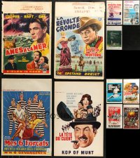 6t0916 LOT OF 11 FORMERLY FOLDED BELGIAN POSTERS 1950s-1970s great images from a variety of movies!