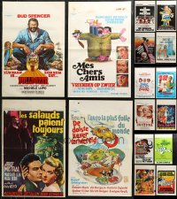 6t0909 LOT OF 18 UNFOLDED AND FORMERLY FOLDED BELGIAN POSTERS 1950s-1980s cool movie images!