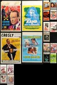 6t0907 LOT OF 19 MOSTLY FORMERLY FOLDED BELGIAN POSTERS 1950s-1980s great images from a variety of movies!