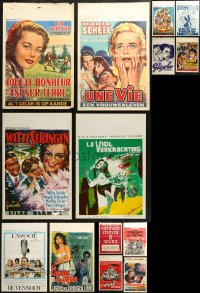 6t0903 LOT OF 22 FORMERLY FOLDED BELGIAN POSTERS 1950s-1970s great images from a variety of movies!