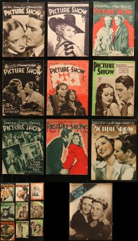 6t0175 LOT OF 19 PICTURE SHOW 1934-46 ENGLISH MOVIE MAGAZINES 1934-1946 great images & articles!