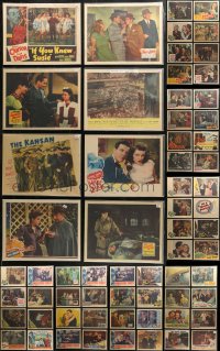 6t0422 LOT OF 80 INDIVIDUALLY BAGGED 1940S LOBBY CARDS 1940s scenes from a variety of movies!