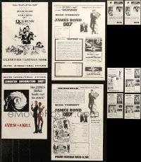 6t0130 LOT OF 10 UNCUT JAMES BOND 1970S-80S AUSTRALIAN PRESSBOOKS AND PRESS SHEETS 1970s-1980s
