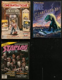 6t0220 LOT OF 3 HORROR/SCI-FI MAGAZINES 1977-1993 filled with great movie images & articles!