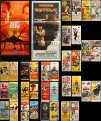 6t0649 LOT OF 38 FOLDED AUSTRALIAN DAYBILLS 1960s-1990s great images from a variety of movies!