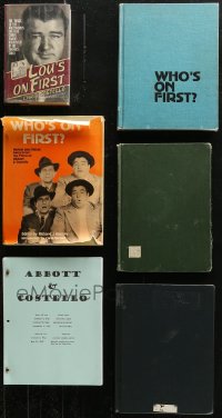 6t0073 LOT OF 5 ABBOTT & COSTELLO HARDCOVER BOOKS AND 1 SCRIPT COPY 1970s-1990s Who's On First!