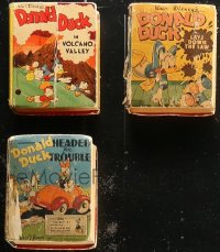 6t0082 LOT OF 3 DONALD DUCK BETTER LITTLE BOOKS HARDCOVER BOOKS 1940s Disney cartoon art!
