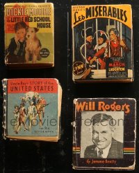 6t0077 LOT OF 4 BIG LITTLE BOOKS HARDCOVER BOOKS 1930s Dickie Moore, Les Miserables, Will Rogers